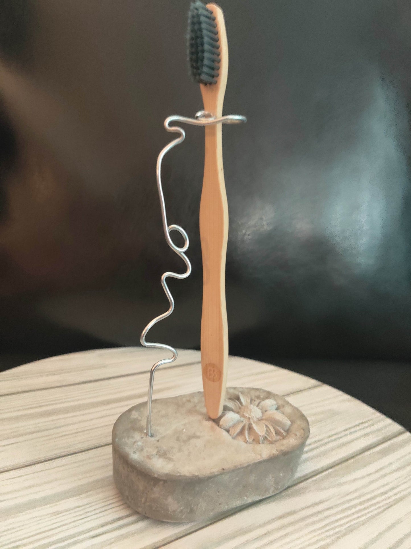 Rustic Cement Toothbrush Holder